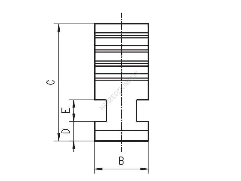 Rysunek techniczny: Szczęki do uchwytu tokarskiego SJZ 125 jednolite, zewnętrzne KPL 3 szt do: 3266 - BISON-BIAL